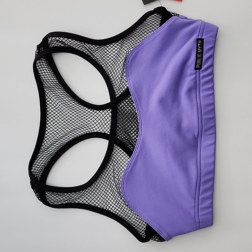 Public  Myth Lilac Mix Black Mesh Sports Bra Size Smal